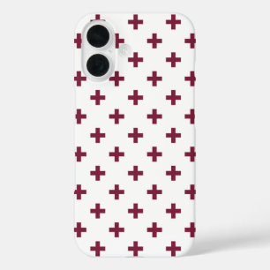 Mulberry polka kruist wit iPhone 16 hoesje