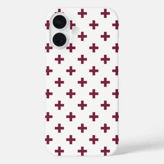 Mulberry polka kruist wit Case-Mate iPhone case (Achterkant)