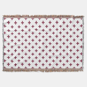 Mulberry polka kruist wit deken