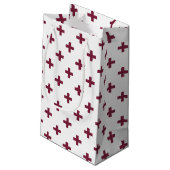 Mulberry polka kruist wit klein cadeauzakje (Achterkant Gekanteld)