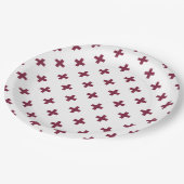 Mulberry polka kruist wit papieren bordje (Gekanteld)