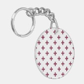 Mulberry polka kruist wit sleutelhanger (Voorkant Links)