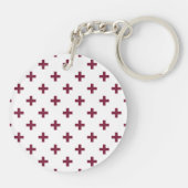 Mulberry polka kruist wit sleutelhanger (Achterkant)