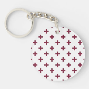 Mulberry polka kruist wit sleutelhanger