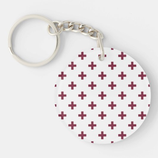 Mulberry polka kruist wit sleutelhanger (Voorkant)