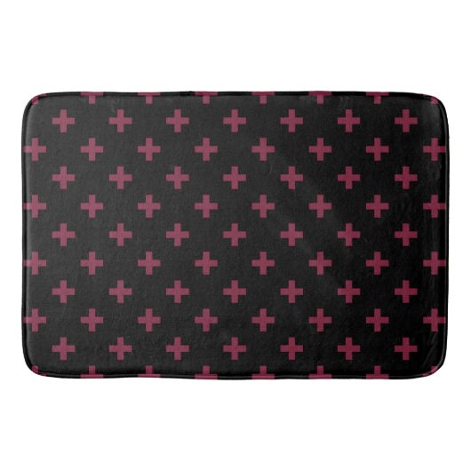 Mulberry polka kruist zwart badmat (Voorkant)