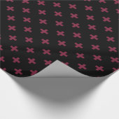 Mulberry polka kruist zwart cadeaupapier (Hoek)