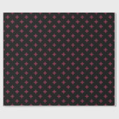 Mulberry polka kruist zwart cadeaupapier (Vlak)