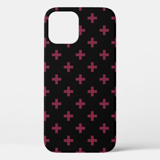 Mulberry polka kruist zwart Case-Mate iPhone case (Achterkant)
