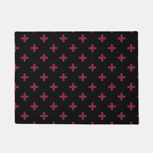Mulberry polka kruist zwart deurmat (Voorkant)
