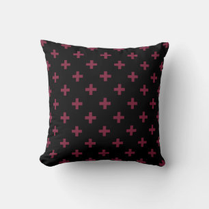Mulberry polka kruist zwart kussen