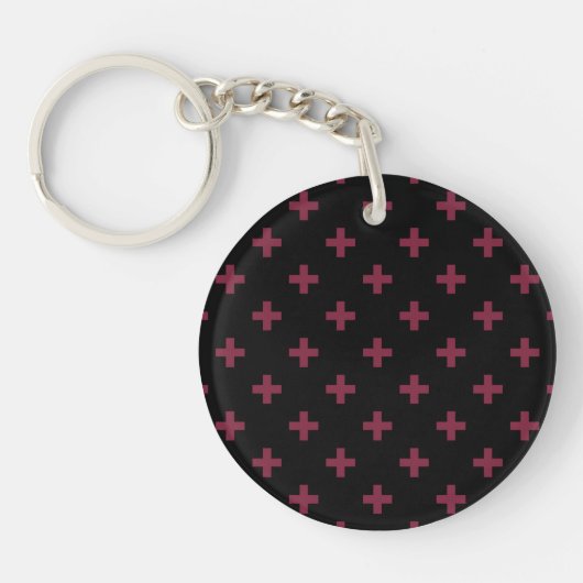 Mulberry polka kruist zwart sleutelhanger (Voorkant)