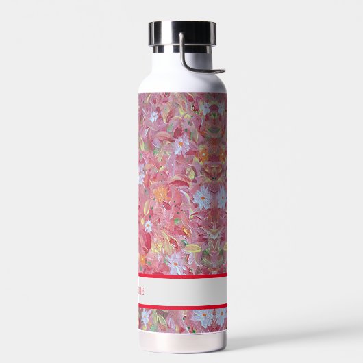 Mulberry Rode Bloemen Custom Water Fles (Links)