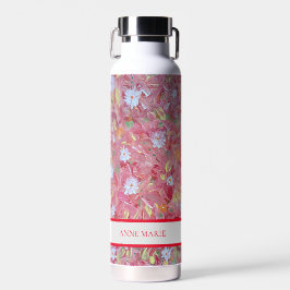 Mulberry Rode Bloemen Custom Water Fles