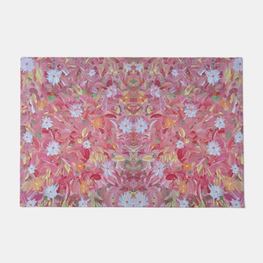 Mulberry Rode Bloemen Outdoor Mat (Voorkant)