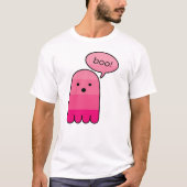 Mulberry roze Boo Ghost Halloween T-shirt (Voorkant)