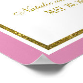 Mulberry Roze en Gouden Bloemen Waterverven Welkom Poster (Hoek)