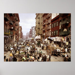 Mulberry Street circa 1900 USA - Oud New York Poster