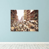 Mulberry Street NYC. 1900 Kleur Uitgerekt Canvas (Insitu (Houten vloer))