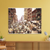 Mulberry Street NYC. 1900 Kleur Uitgerekt Canvas (Insitu (Woonkamer))