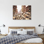 Mulberry Street NYC. 1900 Kleur Uitgerekt Canvas (Insitu (Slaapkamer))