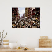 Mulberry Street NYC, rond 1900 Canvas Print (Keuken)