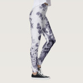 Mulberry Toned Black & White  Floral Toile Leggings (Rechts)