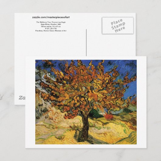 Mulberry Tree (F637) Van Gogh Fine Art Briefkaart (Voorkant / Achterkant)