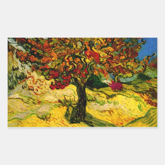 Mulberry Tree Van Gogh Fine Art Rechthoekige Sticker (Voorkant)