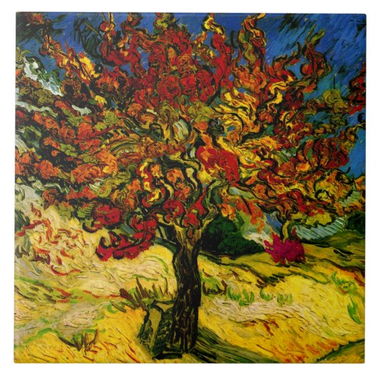 Mulberry Tree Van Gogh Fine Art Tegeltje (Voorkant)