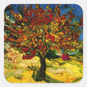 Mulberry Tree Van Gogh Fine Art. Vierkante Sticker