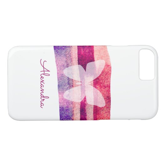 Mulberry Waterverf vlinder gepersonaliseerd Case-Mate iPhone Case (Achterkant (Horizontaal))