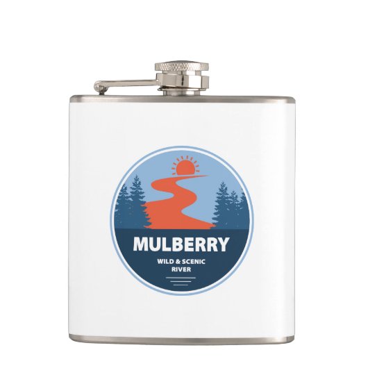 Mulberry Wild and Schilderachtig River, Arkansas Heupfles (Voorkant)