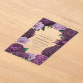 Mulberry Wine, Deep Fig & Dusty Lavender Wedding Acryl Uitnodigingen (Laagn)