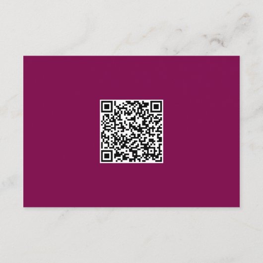 Mulberry Wine QR Code Trouwdetails Kaart (Achterkant)