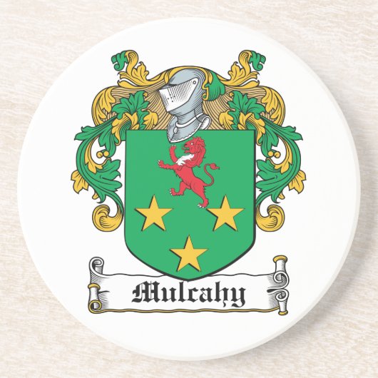 Mulcahy Family Crest Zandsteen Onderzetter (Voorkant)