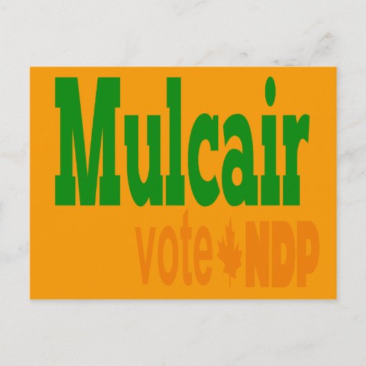 Mulcair Stem NDP Briefkaart (Voorkant)