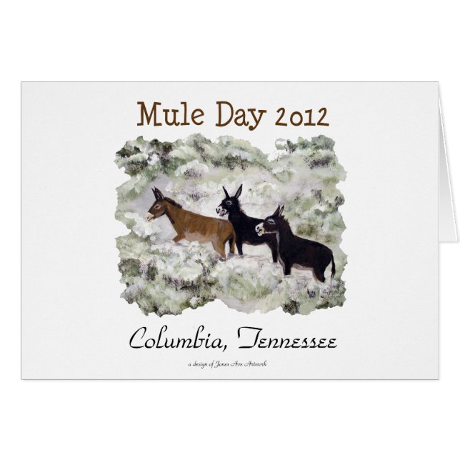 "Mule dag 2012: Columbia, Tn." Horizontale kaart (Voorkant Horizontaal)