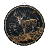 Mule Deer Buck Autumn Trophy Antlers Monogram Dartbord (Voorkant)