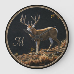 Mule Deer Buck Autumn Trophy Antlers Monogram Grote Klok