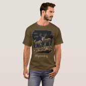 Mule Deer Buck & Doe Hunting Wyoming T-shirt (Voorkant volledig)