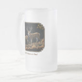 Mule Deer Buck & Doe Monogram Matglas Bierpul (Voorkant links)