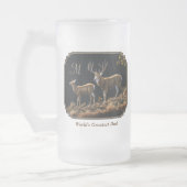 Mule Deer Buck & Doe Monogram Matglas Bierpul (Links)