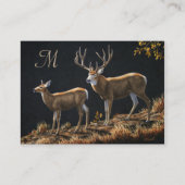 Mule Deer Buck & Doe Monogram Visitekaartje (Voorkant)
