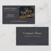 Mule Deer Buck en Doe Grey Custom Visitekaartje (Voorkant / Achterkant)