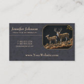 Mule Deer Buck en Doe Grey Custom Visitekaartje (Voorkant)