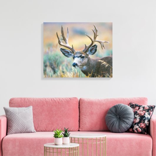 Mule Deer Buck | Nationaal park Grand Teton Wyomin Canvas Afdruk (Insitu (Woonkamer))
