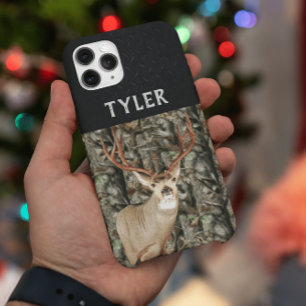 Mule Deer Camo Hunting Name Antlers Buck iPhone 16 Plus Hoesje