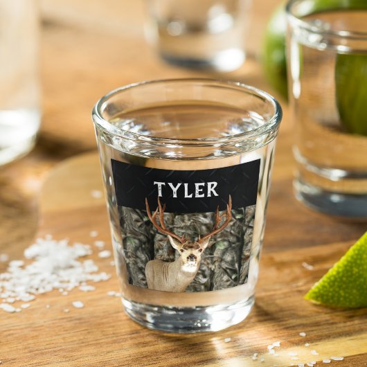 Mule Deer Camo Naam Cool Hunting Buck Antlers Shot Glas