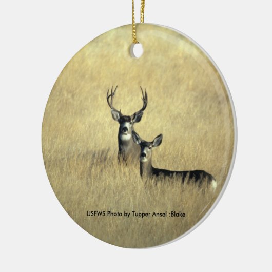 Mule Deer Keramisch Ornament (Links)